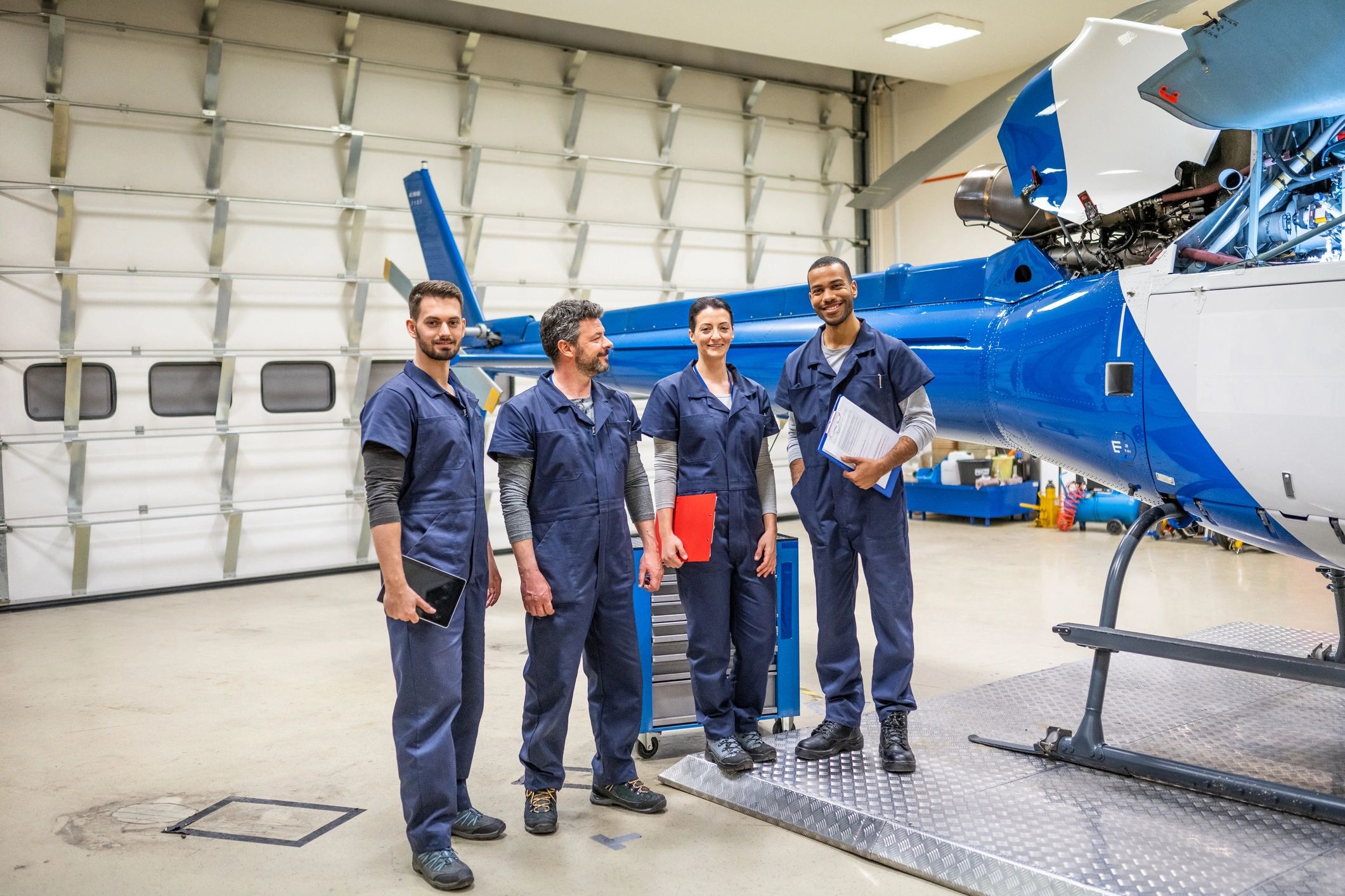 Aircraft maintenance team representing collaboration and service support