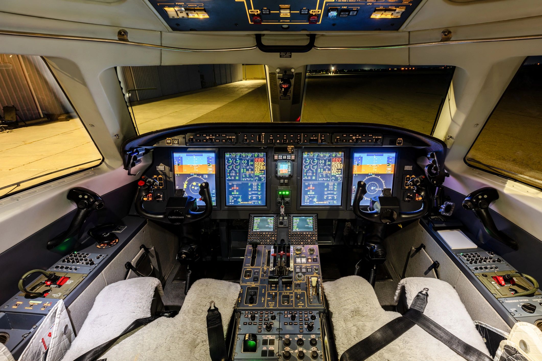 Private jet cockpit representing aviation expertise and operational precision