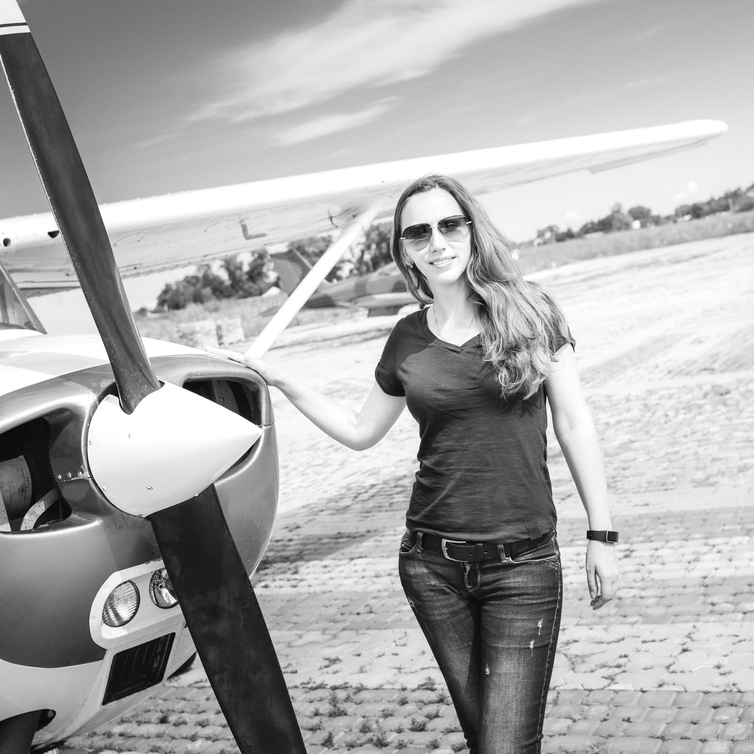 Aviation support professional near aircraft